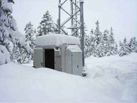 Fuel cell in forest in winter