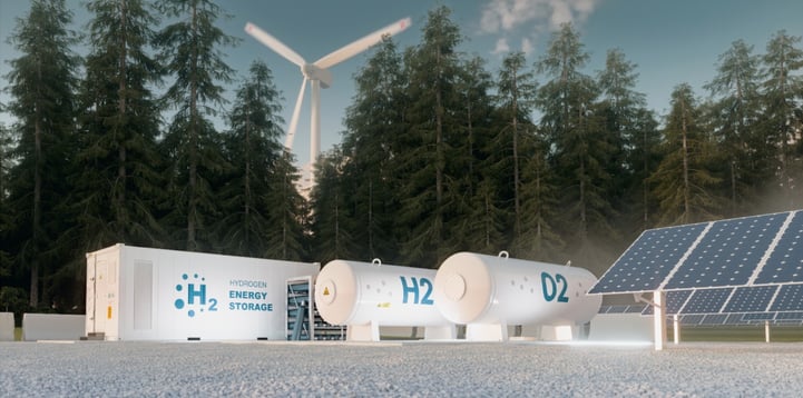 Wind turbine and renewable energy units in forest