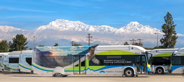 Foothill Transit Agency zero-emission bus fleet in California