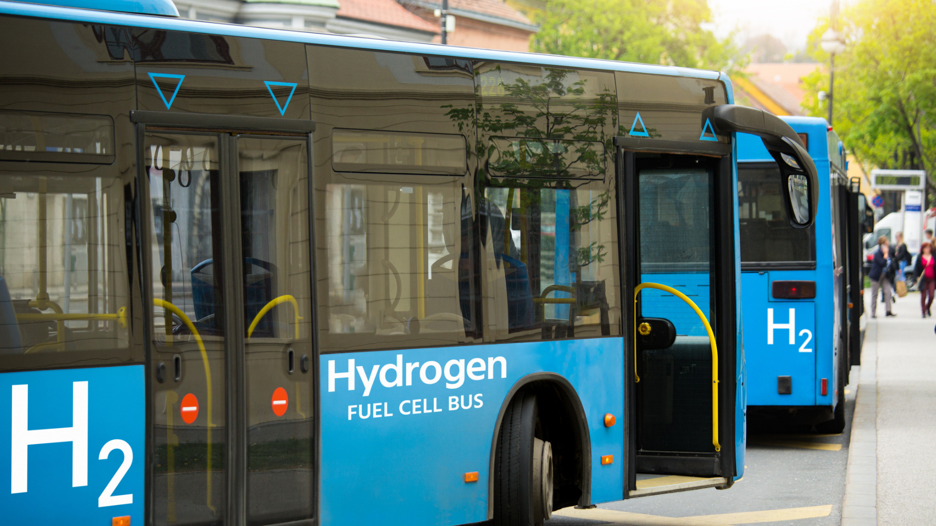 Hydrogen fuel cell buses in operation