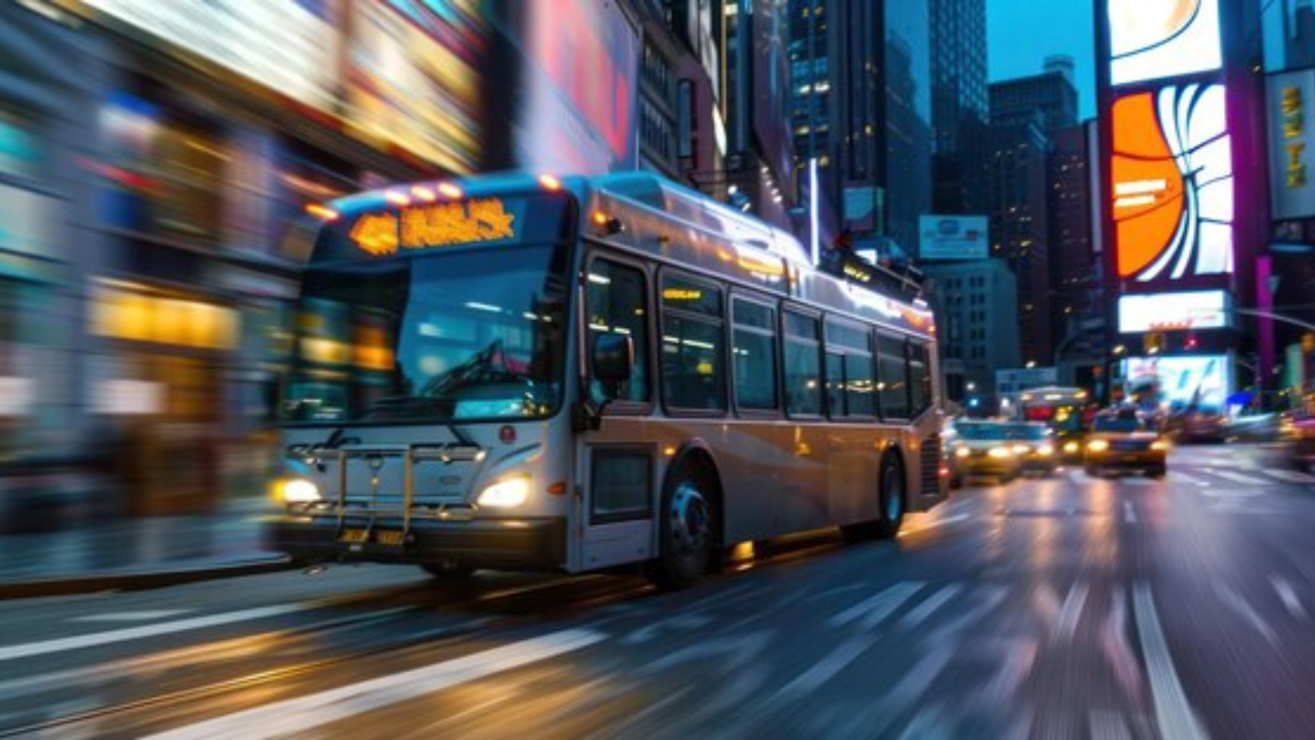 Transit bus in city