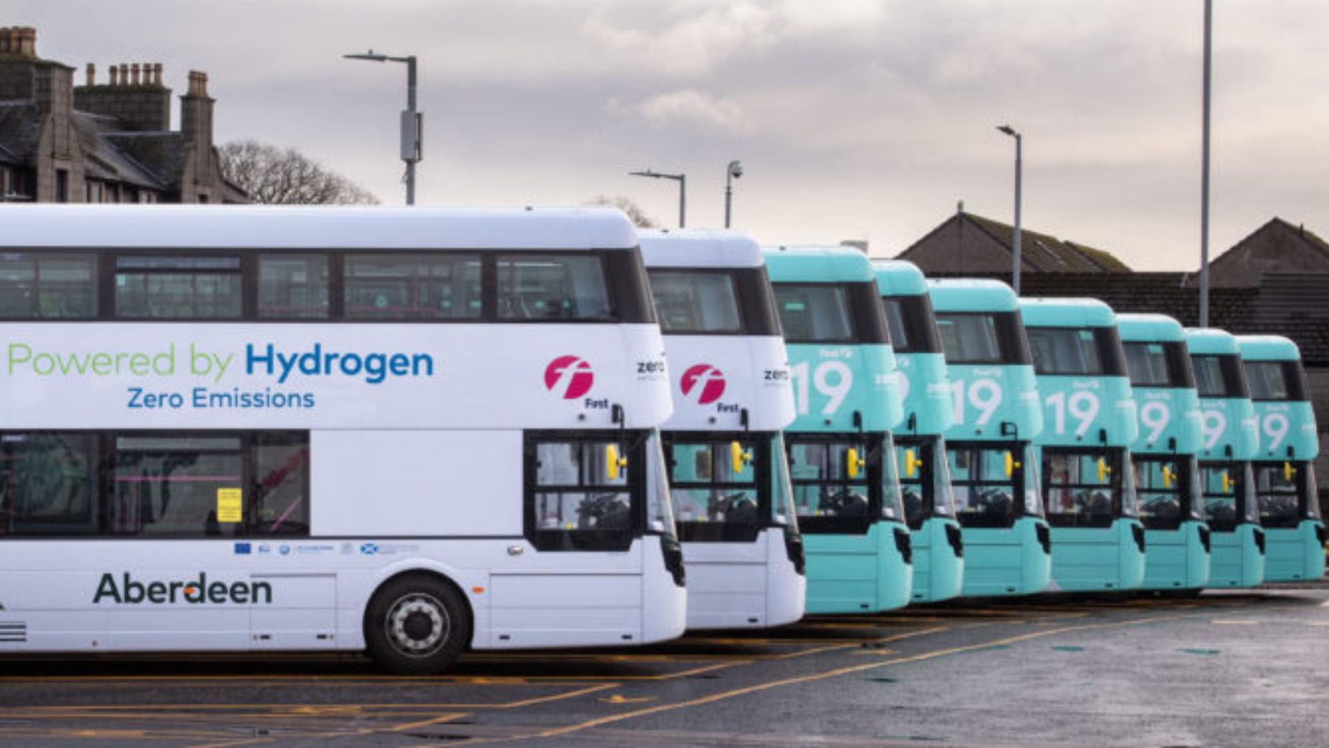 Wrightbus fleet of fuel cell electric buses in Aberdeen, Scotland