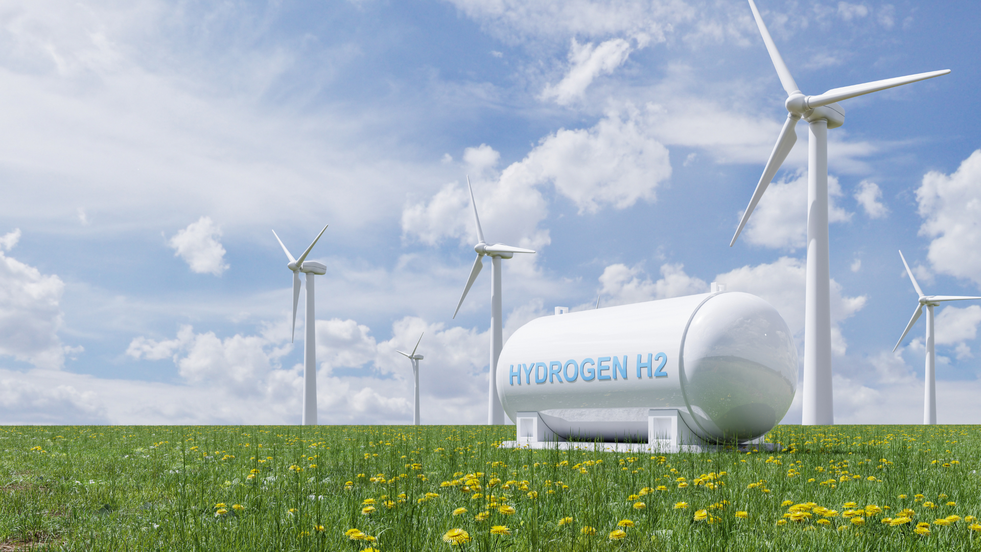 Hydrogen energy storage with wind turbines [image courtesy of Canva]