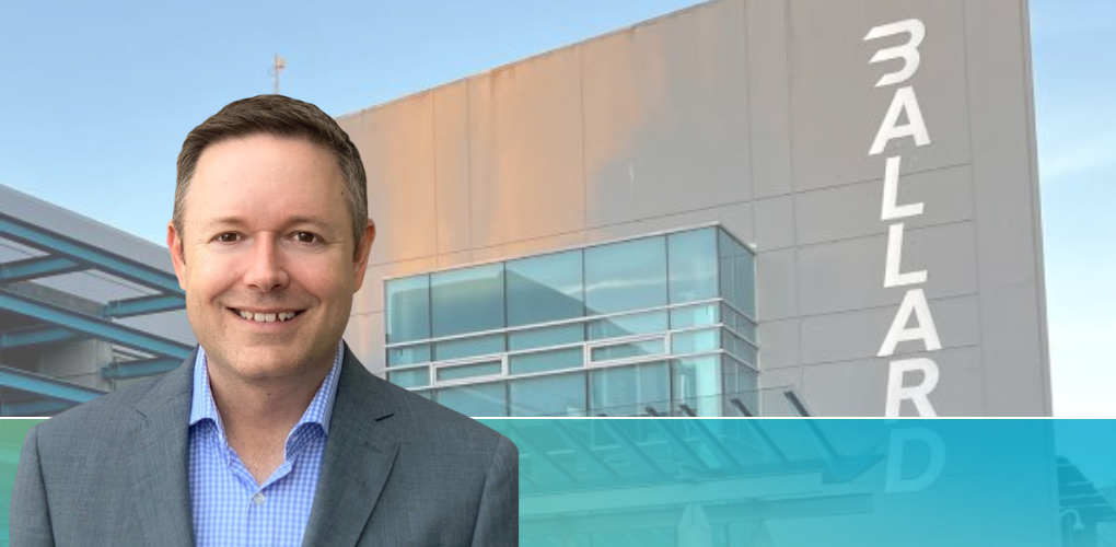 Ralph Robinett in front of Ballard's corporate headquarters in Burnaby, BC